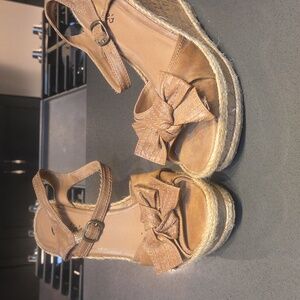 Candie's Brown Cork Wedge Sandals